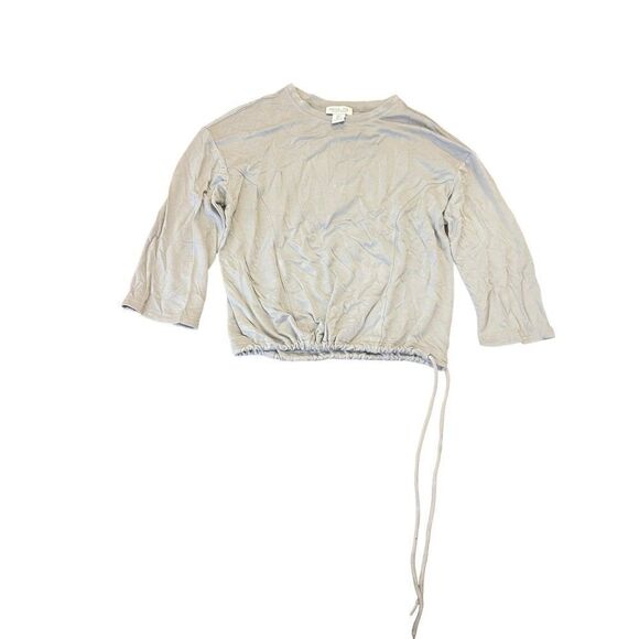 Rachel Zoe grey Drawsring hem Shirt top small - Picture 1 of 4